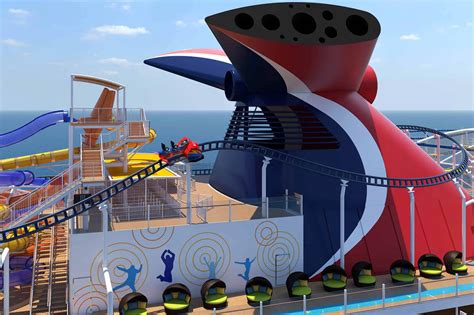 Cruise ship with roller coaster. In an industry first, Carnival Cruise Line’s newest and largest ship will feature an open-air roller coaster unlike anything ever before seen. Bolt: The Ultimate Sea Coaster will offer ... 