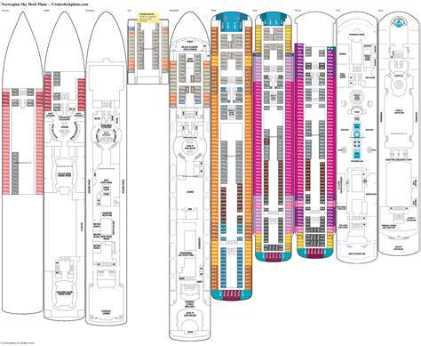 Cruisedeckplans.com - MSC Meraviglia Decks and Cabins. MSC Meraviglia cruise ship weighs 168k tons and has 2244 staterooms for up to 5386 passengers served by 1400 crew. There are 18 passenger decks, 11 with cabins. You can expect a space ratio of 31 tons per passenger on this ship. On this page are the current deck plans for MSC Meraviglia showing deck plan layouts ... 