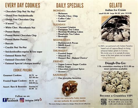 Crumbl cookies - anderson menu. Crumbl offers gourmet desserts and treats ready to be delivered straight to your door. We also offer in-store and curbside pickup from our locally owned and operated shop. Our cookies are made fresh every day and the weekly rotating menu delivers unique cookie flavors you won't find anywhere else. 
