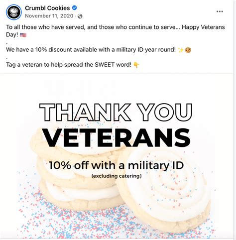 Crumbl cookies military discount. We would like to show you a description here but the site won't allow us. 