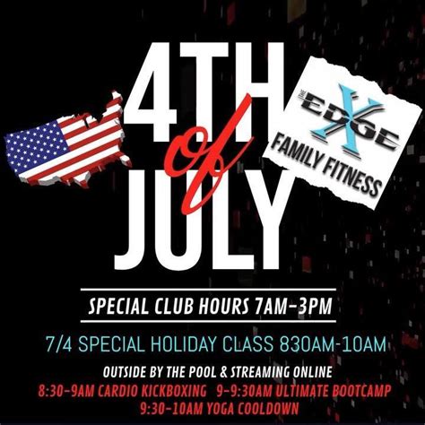 Happy 4th of July weekend Crunch Fam! Friendly reminder to get your workout in early on Monday! We will be closing at 3pm.. 