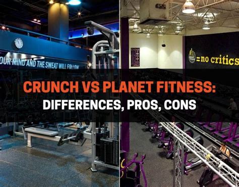 Crunch vs planet fitness. Crunch Fitness and Planet Fitness have probably come up in your research if you’ve been considering joining a gym. Despite the fact that both types of gyms are common in the US, there are some important distinctions between them. Crunch Fitness beats Planet Fitness in almost every way, so which is the better gym? 