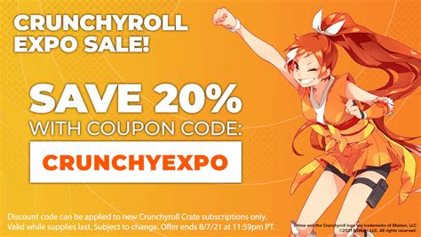 Enjoy great saving when you use our Crunchyroll vouchers, discount codes & special offers April 2024. Shop now! All Stores All Categories. Stores Categories. Home. Animated Series. Crunchyroll. ... 14-day Free Trial at Crunchyroll Code: ***** Added: 05 April 2023 Uses: 1 ***** 05 April 2023: 1: Crunchyroll Official Website. https://www .... 