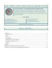 Crush Syndrome - Prolonged Field Care (CPG ID: 58) - United …