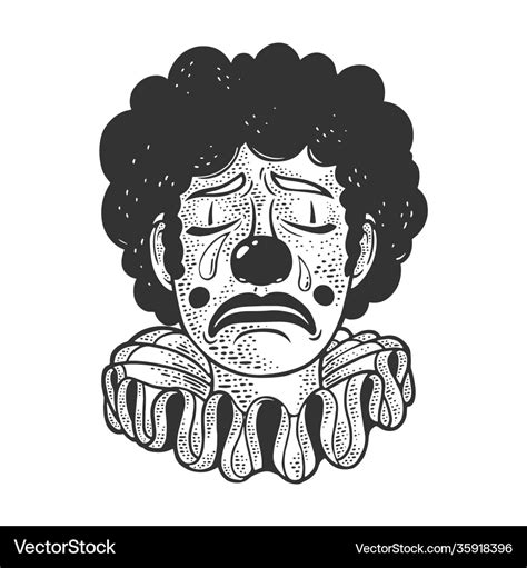 Crying clown sketch Royalty Free Vector Image VectorStock