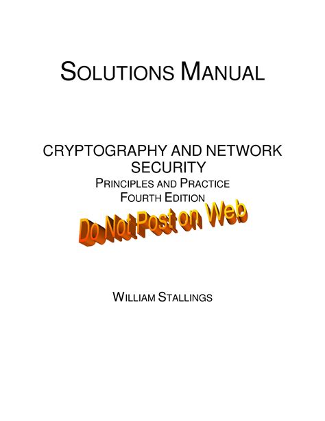 Cryptography network security solution manual 5e. - General electric ge5805ws6 weather station service manual.