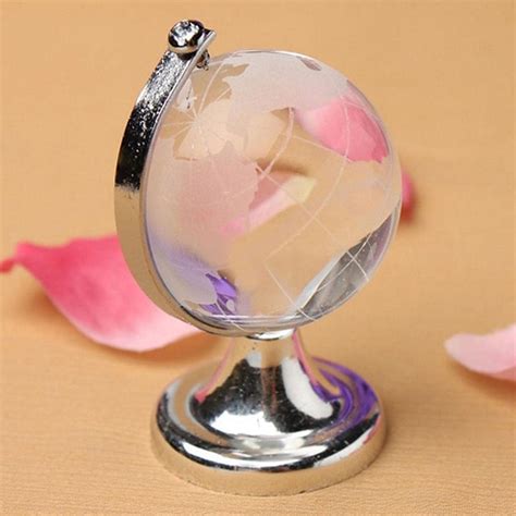 Crystal Glass World Globe Small Decorative Ornament Map Mini …