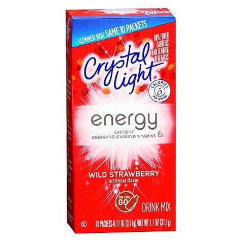 Crystal Light Energy Drink Mix Powder Strawberry