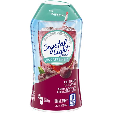 Crystal Light Liquid Drink Mix Cherry Splash with Caffeine