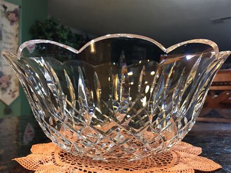 Crystal Scalloped Edge Weighted Base Glass Table Bowl, 4.25" Tall …