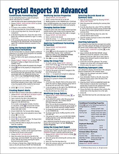 Crystal reports xi quick reference guide advanced cheat sheet of instructions tips shortcuts laminated card. - The public health law manual by frank p grad.