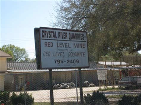 Crystal River Quarries, which also operates under the name Red Level Dolomite, is located in Crystal River, Florida. This organization primarily operates in the Dolomite, Crushed and Broken-quarrying business / industry within the Mining and Quarrying of Nonmetallic Minerals, Except Fuels sector.. 