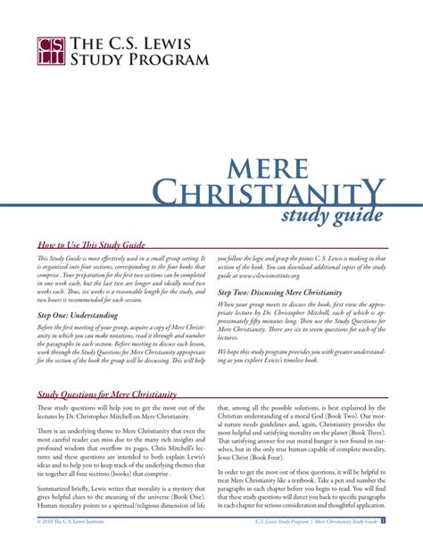 Cs lewis mere christianity study guide. - The law officer s pocket manual 2013 edition.