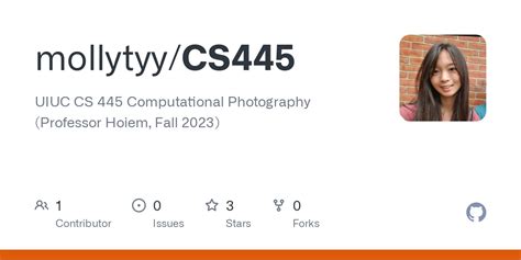 Cs445 uiuc. CS445: Computational Photography Due Date: 11:59pm on Tuesday, Nov. 12, 2019. In this project, you will experiment with interest points, image projection, and videos. You will manipulate videos by applying several transformations frame by frame. In doing so, you will explore correspondence using interest points, robust matching with RANSAC ... 
