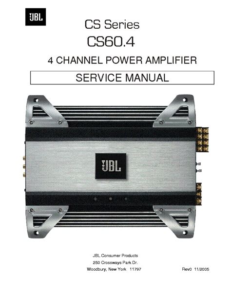 Cs60 4 jbl car audio repair amplifier repair service manual. - Manuale d'uso toyota corolla verso 2004.