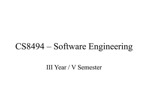 Cs8494 software engineering - SlideShare