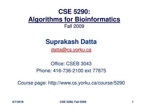 Cse 5290 Algorithms For Bioinformatics Fall Ppt Download