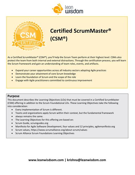 Csm course overview PDF