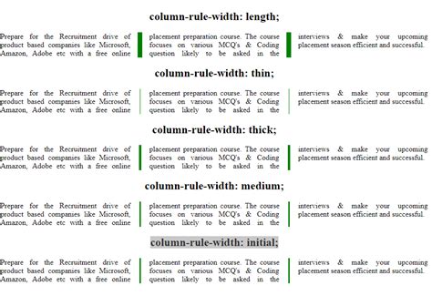 Css Column Width Property