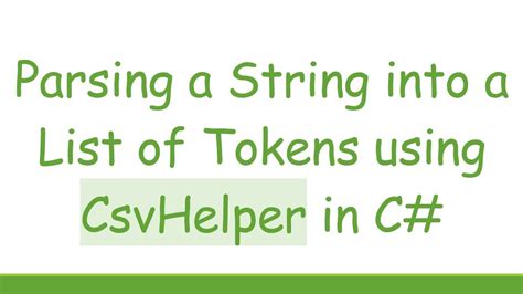 Csvhelper read from string.  is there a way I can give the library a string and have it parse it...