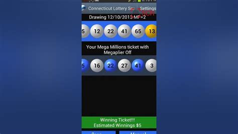 CT lotto launches scanner app. A screenshot of the lottery's new mobil