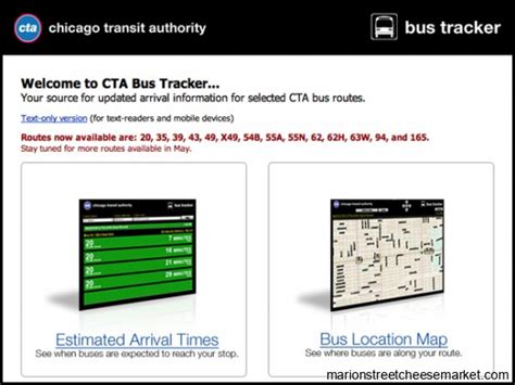 CTA Bus Tracker SM Get estimated arrival times for CTA buses or see 