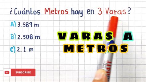 Cuanto es 300 varas en metros. How many square vara in 1 acres? The answer is 5759.9769626907. We assume you are converting between square vara [California] and acre . You can view more details on each measurement unit: square vara or acres The SI derived unit for area is the square meter. 1 square meter is equal to 1.4233213046078 square vara, or 0.00024710538146717 acres. 