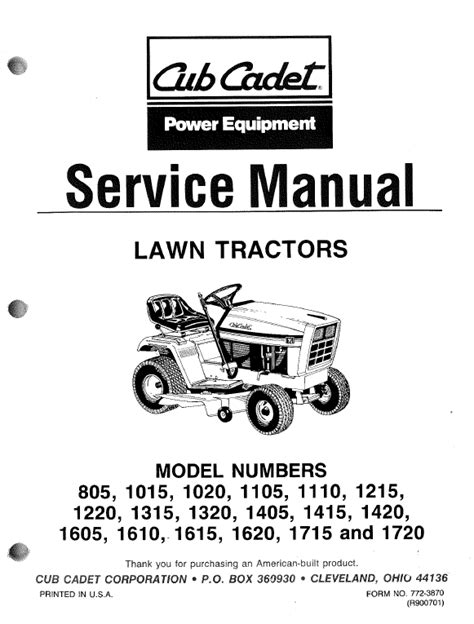 Cub Cadet Operators Manual