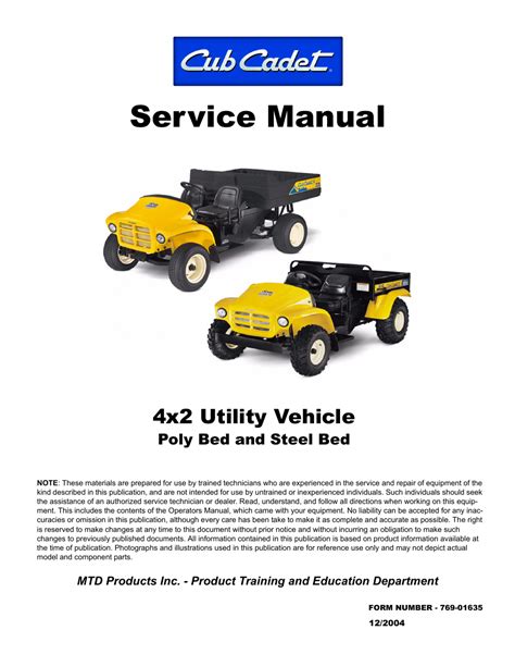 Cub cadet 4x2 utility vehicle poly bed and steel bed big country workshop service repair manual. - Mis support guide for opera v5.