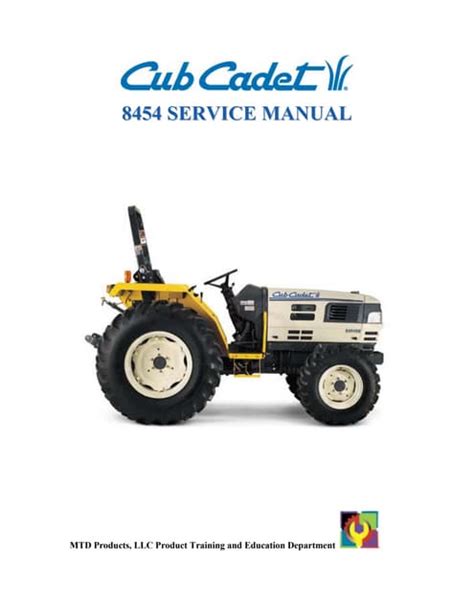 Cub cadet 8454 tractor service repair manual. - Manuale di servizio del trattore ford 3000.