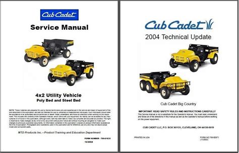 Cub cadet big country 6x4 service manual. - Chevy chris craft 350cc engine manual.