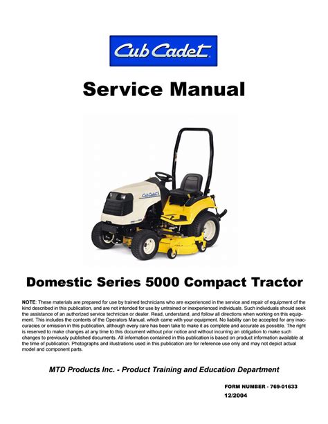 Cub cadet domestic 5000 series compact tractor 5252 5234 5254 service repair workshop manual instant. - Manuale utente del tapis roulant reebok.