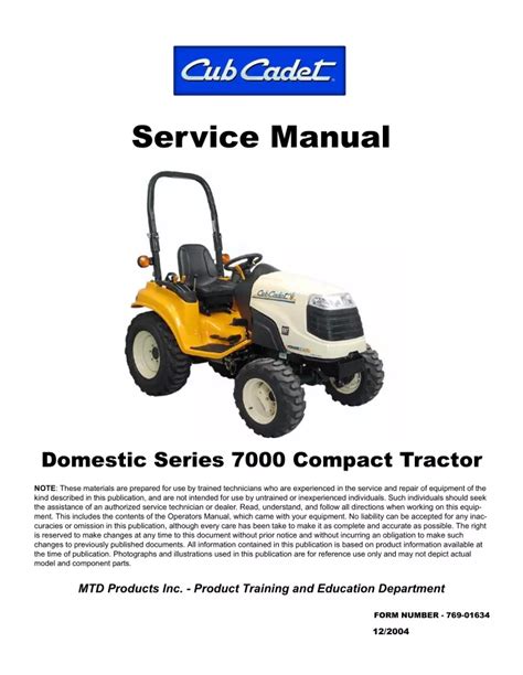 Cub cadet domestic series 7000 compact tractor service repair manual. - 2001 2006 elantra factory service repair manual download.