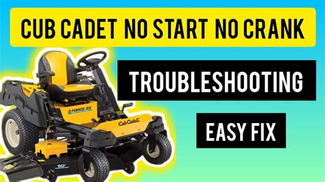 Cub cadet electrical problems.  If a specific problem is not listed or reso...