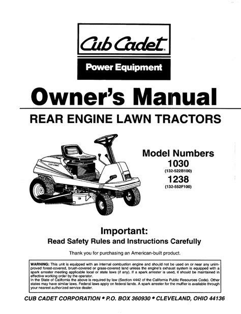 Cub cadet lt1042 service manual download. Hydrostatic Lawn Tractor — LTX1042. WARNING. READ AND FOLLOW ALL SAFETY RULES AND INSTRUCTIONS IN THIS MANUAL. BEFORE ATTEMPTING TO OPERATE THIS MACHINE. FAILURE TO COMPLY WITH THESE INSTRUCTIONS MAY RESULT IN PERSONAL INJURY. CUB CADET LLC, P.O. BOX 361131 CLEVELAND, OHIO 44136-0019. Printed In USA. 