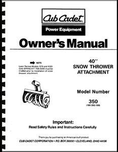 Cub cadet model 350 190 350 100 40 inch snow thrower operatorsparts owners manual 772 3925 original. - Handbook for critical cleaning applications processes and controls second edition.