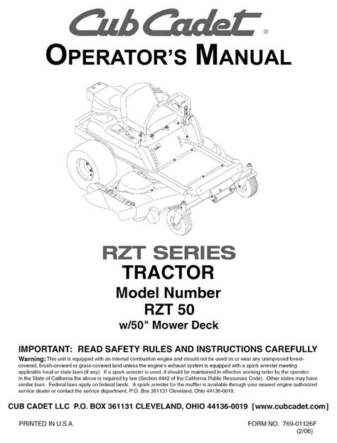 Cub cadet rzt50 kawasaki engine manual. - Parts manual for john deere 100 series.