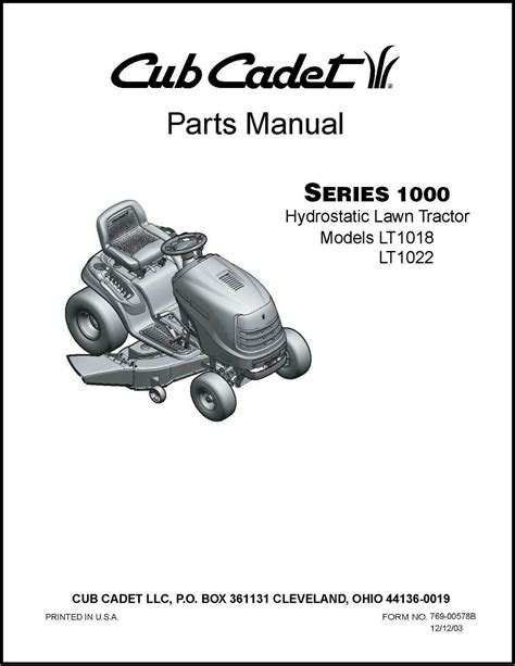 Cub cadet series 1000 lt1018 lt1022 hydrostatic lawn tractor operation maintenance service manual 1. - Opel manta ein kostenloses service werkstatthandbuch.