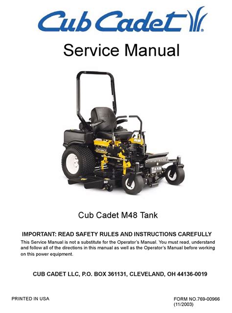 Cub cadet tank m48 service manual. - Church growth 101 a church growth guidebook for ministers and laity paperback.