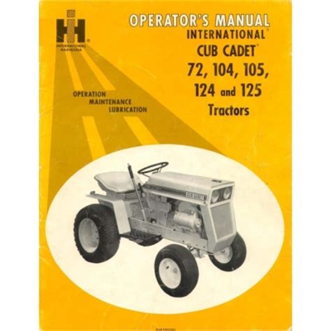 Cub cadet tractor 72 104 105 124 and 125 factory service repair workshop manual instant. - Manuale di allenamento della forza per allenatori yuri verkhoshansky.