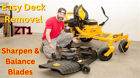 Cub cadet zt1 blade removal. Jul 17, 2017 · blade removal: To sharpen and balance a blade, it must first be removed from the mower. Walk behind mower blades are installed between 38 and 50 foot pounds of torque, and riding mowers are between 70 and 90 foot pounds of torque using a standard bolt thread pattern, which is also referred to as right-handed or clockwise thread. 