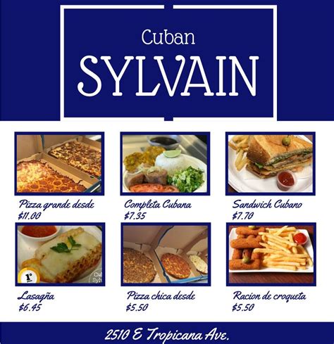  Get delivery or takeout from Cuban Sylvain Bakery at 2510 East Tropicana Avenue in Las Vegas. Order online and track your order live. No delivery fee on your first order! . 