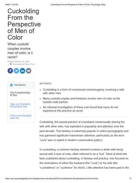 Cuckolding From the Perspective of Men of Color