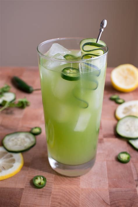 Cucumber cocktail. Combine rum, cucumber juice, Mint Simple Syrup and lime juice in a cocktail tin with ice. Shake vigorously for 30 seconds. Strain the contents of the tin into a cocktail glass. Fill glass with fresh ice for serving. Top the cocktail with soda water. If using, garnish the Cucumber Mojito with a cucumber ribbon and sprig of mint. 