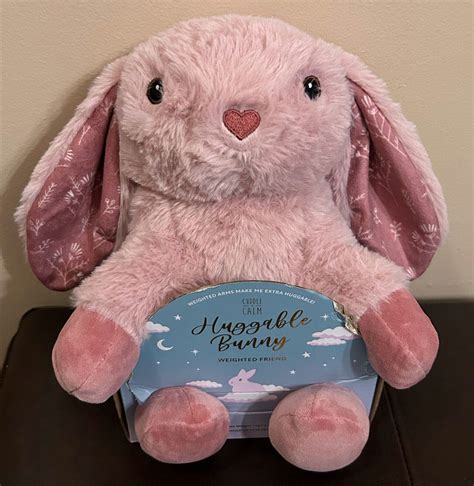 Cuddle Calm Huggable Bunny Weighted Plush Toy Friend 2.2lb Navy