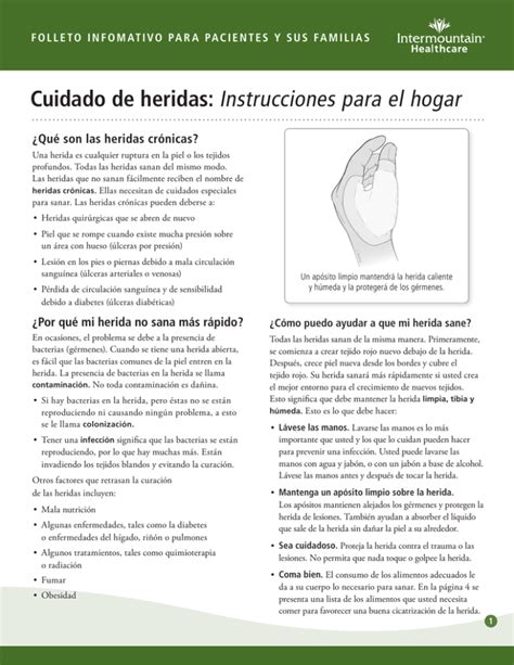 Cuidado de heridas: instrucciones para el hogar