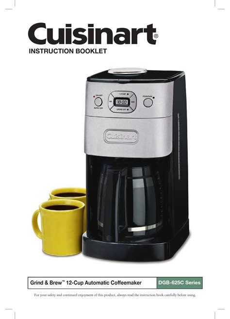 Cuisinart DGB-625C Series Grind & Brew Instruction Booklet - ManualsLib