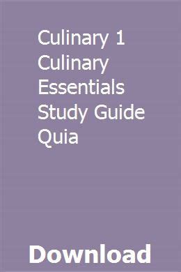Culinary 1 essentials study guide quia. - Shop manual 91 yamaha 650 waverunner.