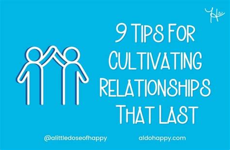 Cultivating relationships meaning. Identify a handful of key relationships that you want to develop and focus on those. For example, rather than attending 10 networking events every month, focus on one or two organizations that ... 