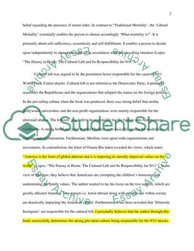 Cultural/Historical Analysis - Essay Example - Studentshare